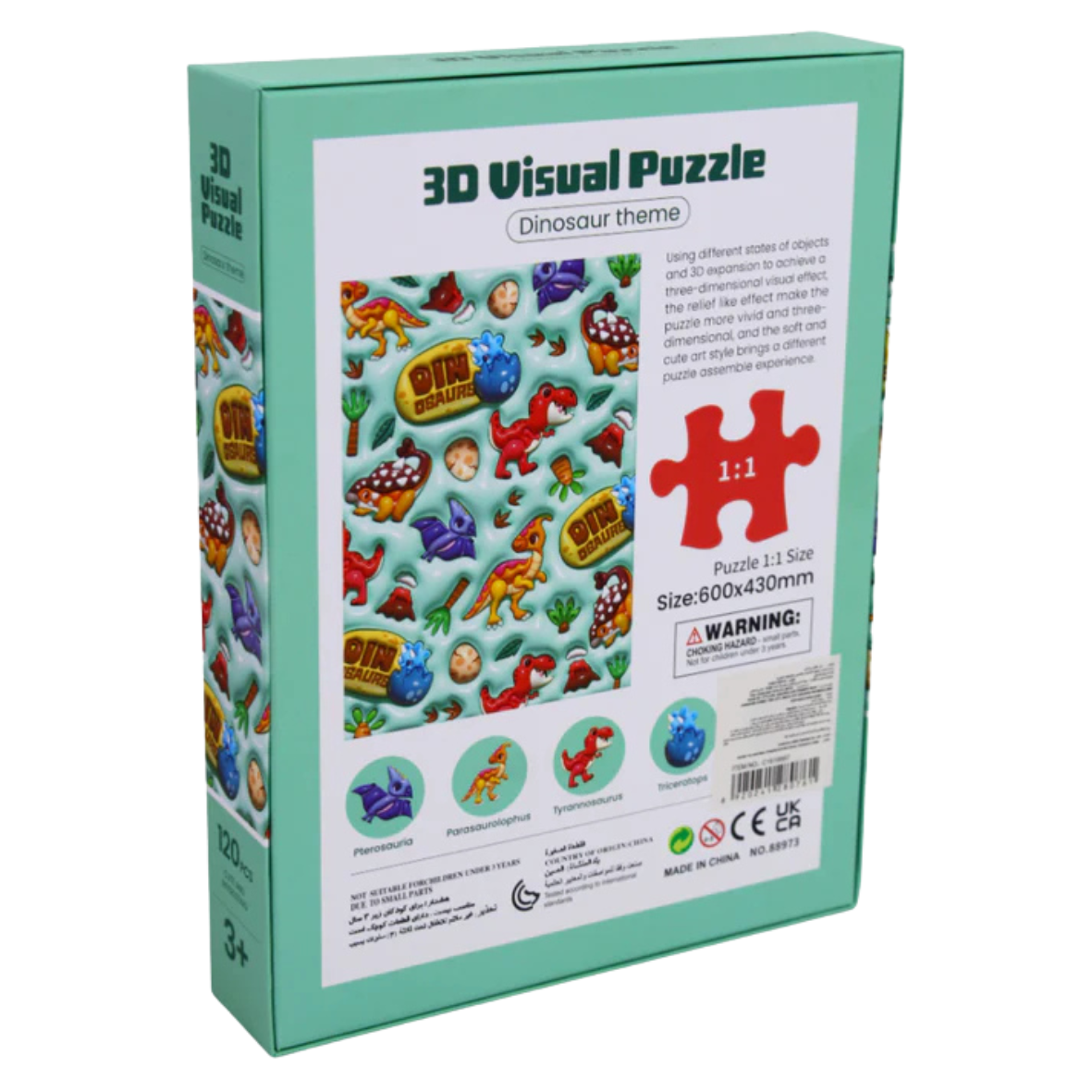 Puzzle con efecto visual 3D Dinos
