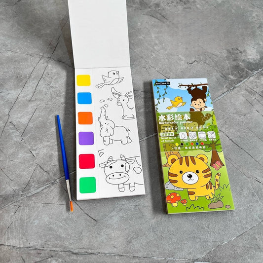 Libro Para Pintar, Incluye Acuarela Y Pincel - 12 Páginas