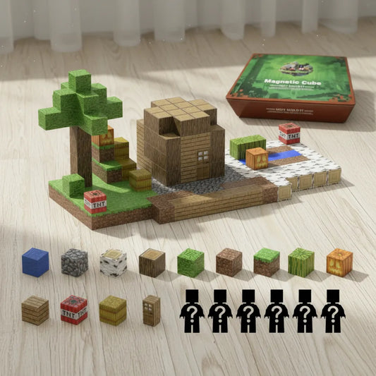 Bloques magnéticos 192 piezas + 6 Figuras al azar